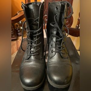 G by Guess Black combat style boots with laces & zipper